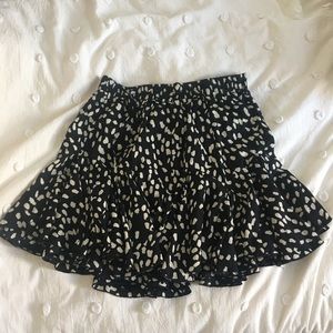 black and white cheetah print abstract skirt